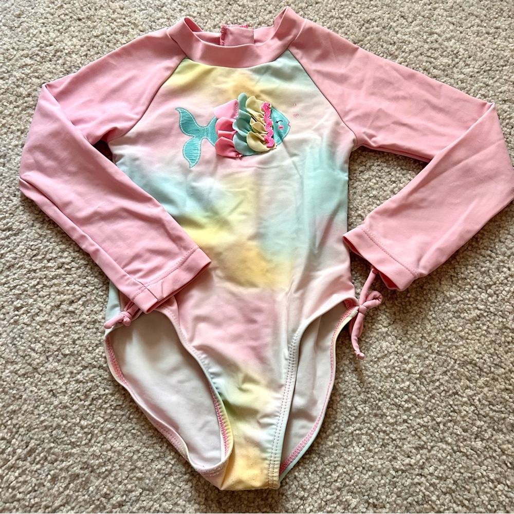 Little Me Soft Pink Swimsuit 3T
